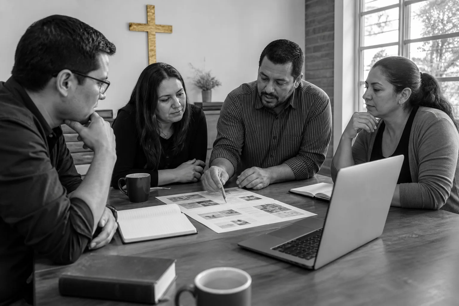Ein Kirchenteam plant gemeinsam